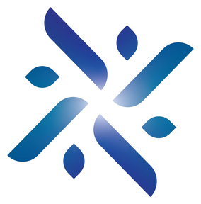 (Client name: blue X logo)